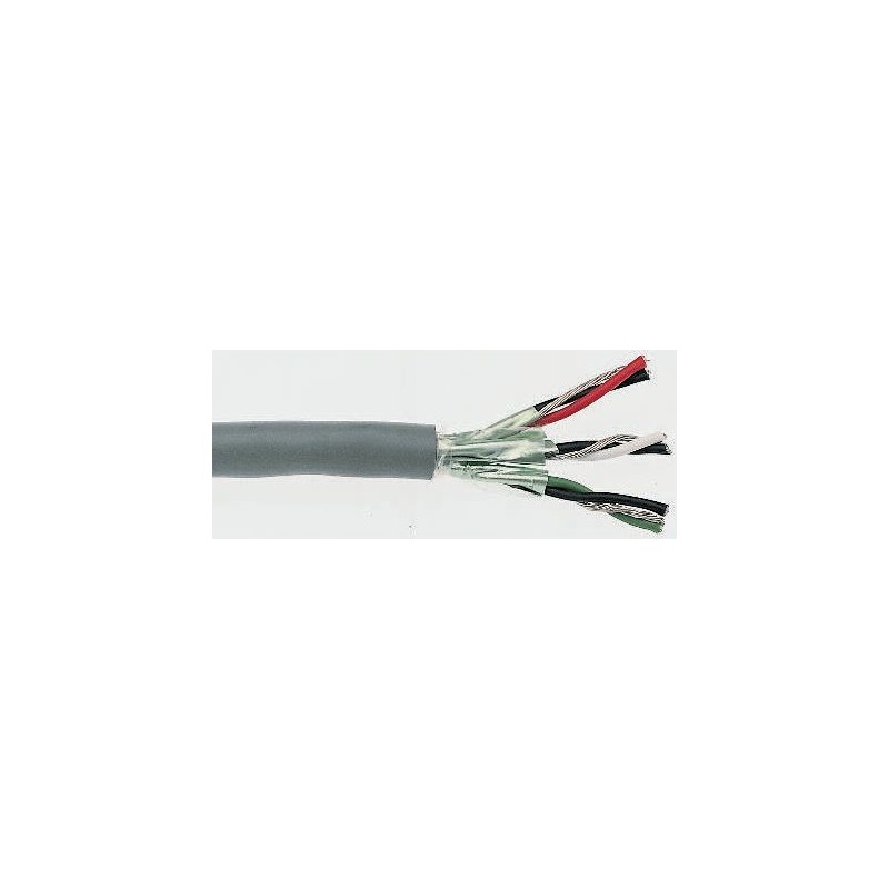 1 Reel of 100 M - RS PRO Multicore Data Cable, 3 Pairs, 0.33 mm², 6 Cores, 22 AWG, Screened, 100m, Grey Sheath