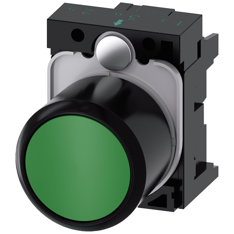 1 pcs - Siemens SIRIUS ACT Series Green Momentary Push Button Head, 22mm Cutout, IP66, IP67, IP69K