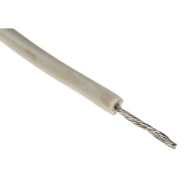 1 Reel of 30 M - Alpha Wire Premium Series White 0.52 mm² Hook Up Wire, 20 AWG, 10/0.25 mm, 30m, Silicone Rubber Insulation