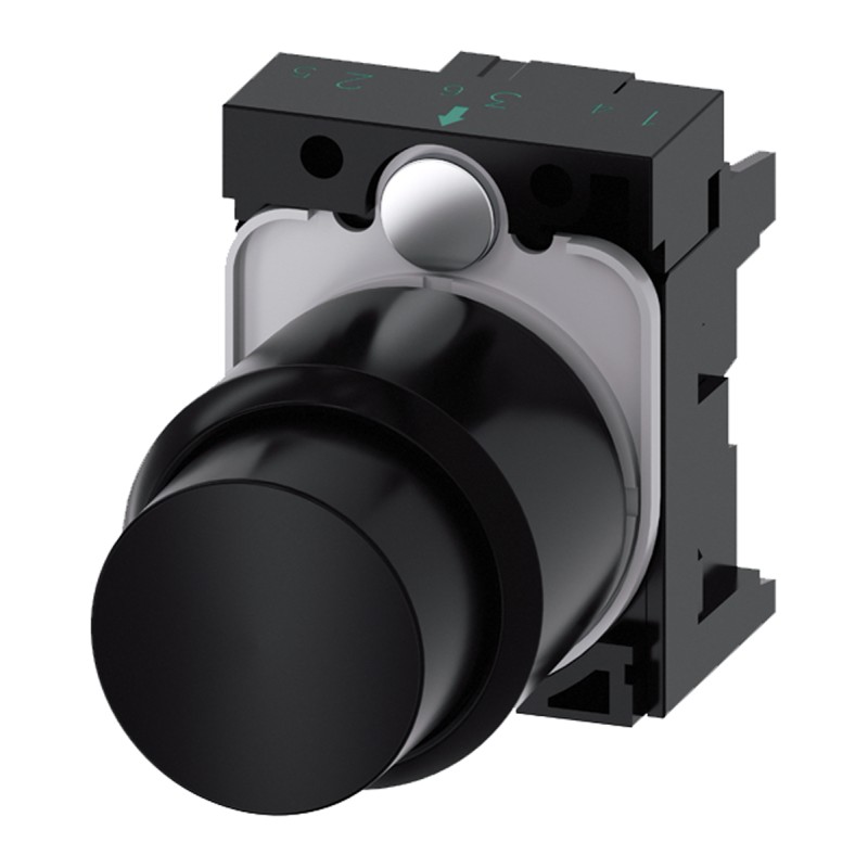 1 pcs - Siemens SIRIUS ACT Series Black Momentary Push Button Head, 22mm Cutout, IP66, IP67, IP69K