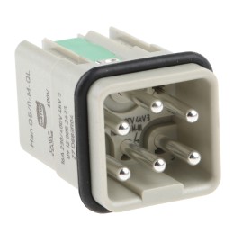 10 pcs - HARTING Heavy Duty Power Connector Insert, 16A, Male, HAN Q Series, 5 Contacts