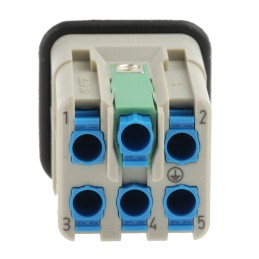 10 pcs - HARTING Heavy Duty Power Connector Insert, 16A, Male, HAN Q Series, 5 Contacts