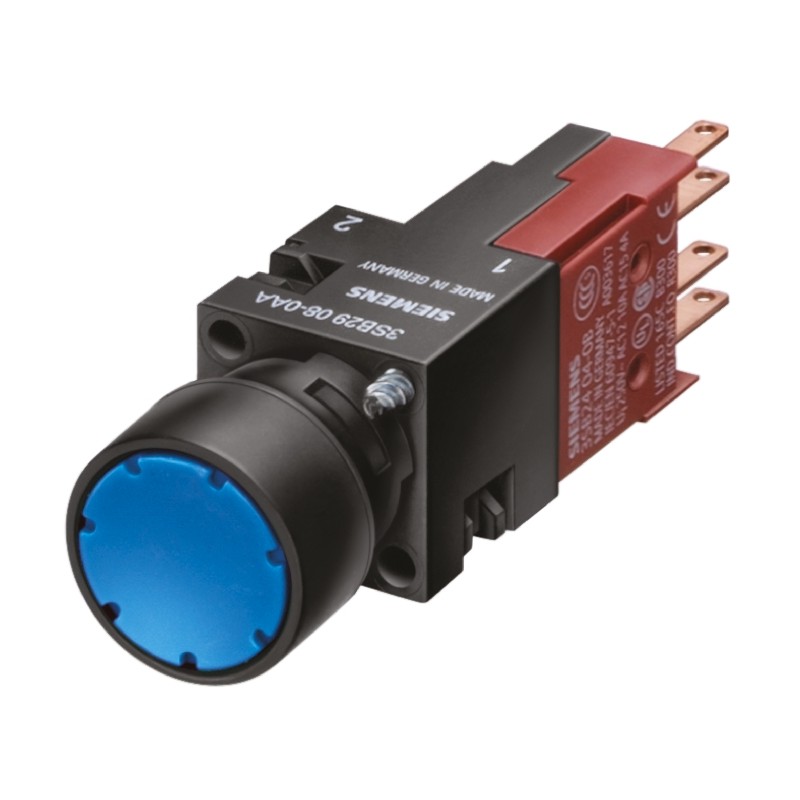 1 pcs - Siemens 3SB2 Series Push Button, Panel Mount, 16mm Cutout, SPST, IP65