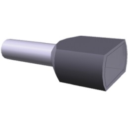 10 pcs - TE Connectivity Insulated Crimp Bootlace Ferrule, 12mm Pin Length, 3.7mm Pin Diameter, 2 x 4mm² Wire Size, Grey