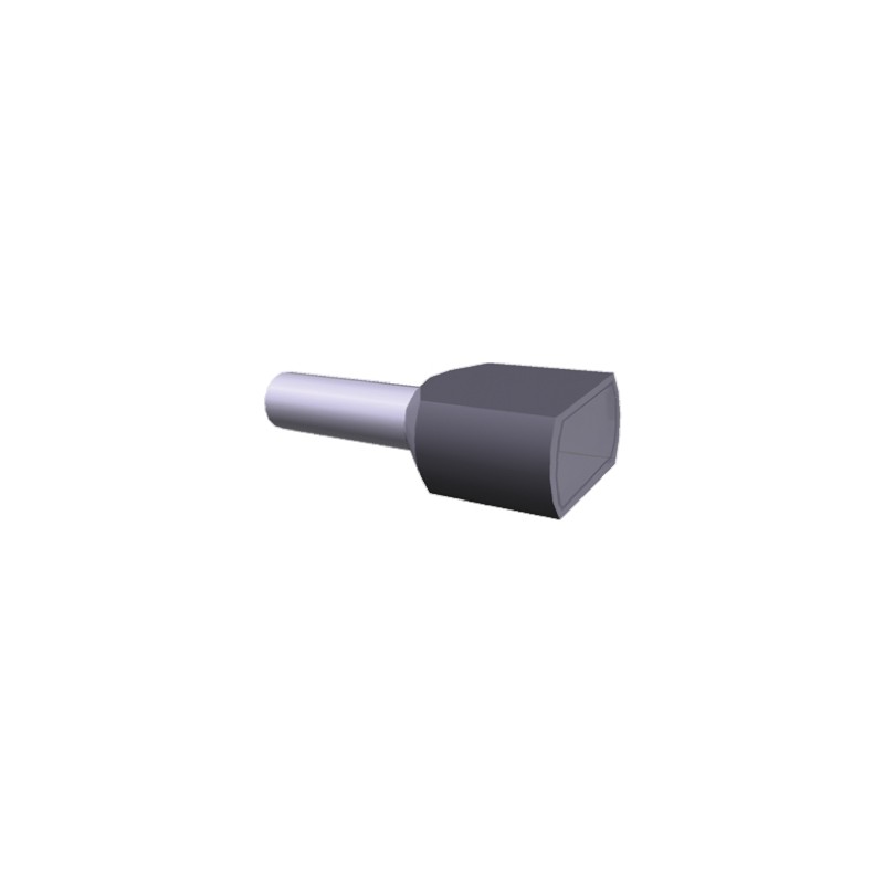 10 pcs - TE Connectivity Insulated Crimp Bootlace Ferrule, 12mm Pin Length, 3.7mm Pin Diameter, 2 x 4mm² Wire Size, Grey