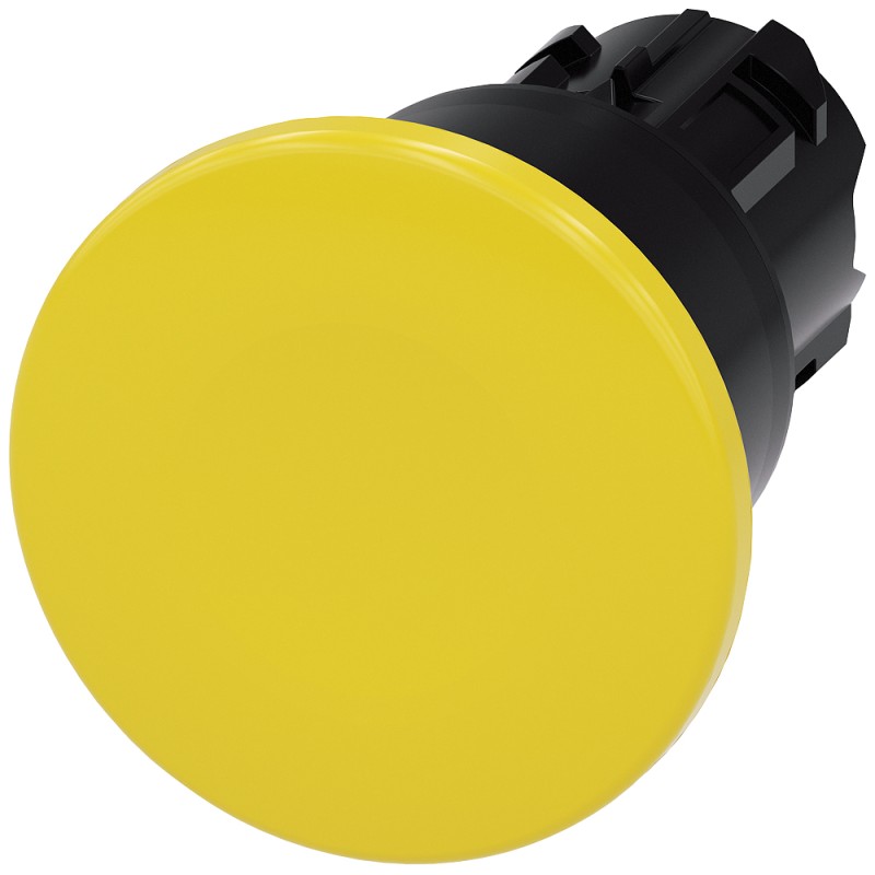1 pcs - Siemens SIRIUS ACT Series Yellow Latching Push Button Head, 22mm Cutout, IP66, IP67, IP69K