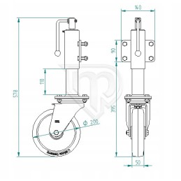 Wheel support snow plow type cpsv cplv 200 50
