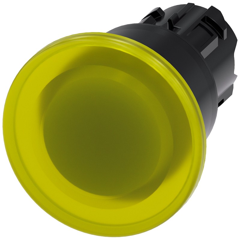1 pcs - Siemens SIRIUS ACT Series Yellow Latching Push Button Head, 22mm Cutout, IP66, IP67, IP69K