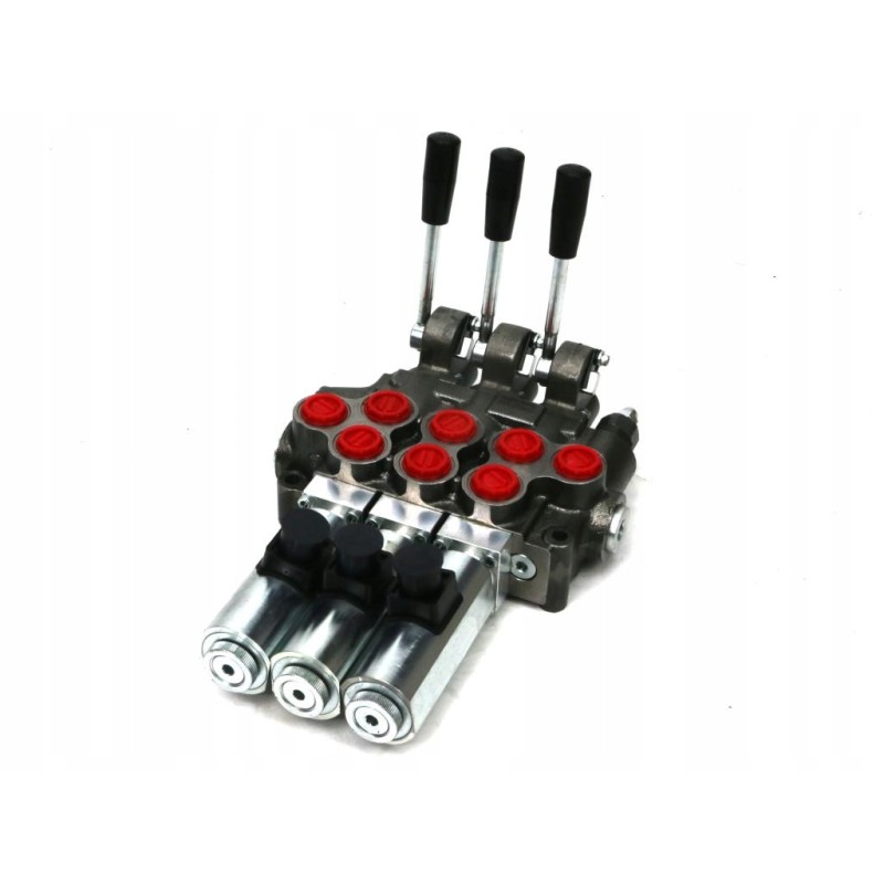 Hydraulic distributor 50 lm, 3 sections, manual and electric control, 24 dc ro