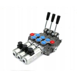 Hydraulic distributor 50 lm, 3 sections, manual and electric control, 12 dc