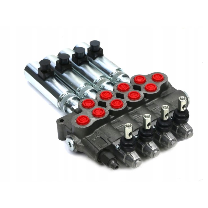 Hydraulic distributor 80 lm, 4 sections, manual and electric control, 24 dc ro