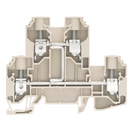 1 pcs - Weidmüller W Series Dark Beige Double Level Terminal Block, Double-Level, Screw Termination