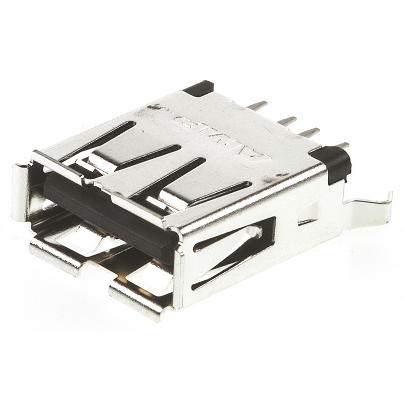1 pcs - TE Connectivity Straight, Through Hole, Socket Type A USB Connector