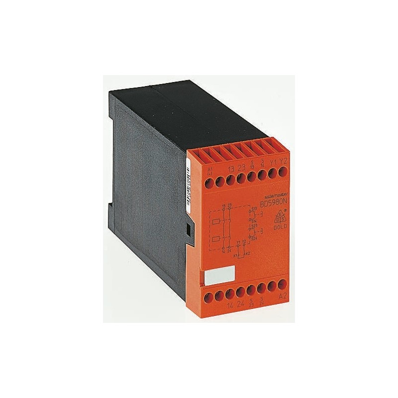 1 pcs - Dold Dual-Channel Two Hand Control Safety Relay, 24V dc, 2 Safety Contacts