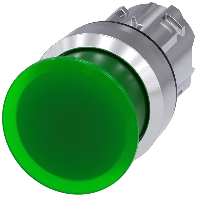1 pcs - Siemens SIRIUS ACT Series Green Momentary Push Button Head, 22mm Cutout, IP66, IP67, IP69K
