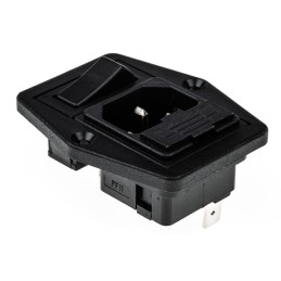 1 pcs - Bulgin C14 Panel Mount IEC Connector Male, 10A, 250 V, Fuse Size 5 x 20mm