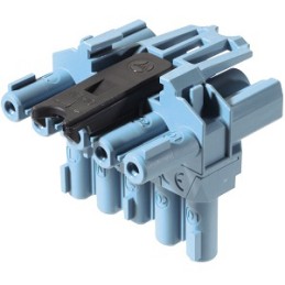 1 pcs - Wieland GST18i Series T-Distributor, 5-Pole, 5-Way, 20A, IP20