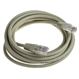 1 pcs - Decelect Cat5e Male RJ45 to Male RJ45 Ethernet Cable, U/UTP, Grey PVC Sheath, 3m