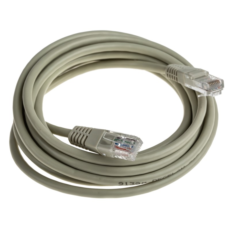 1 pcs - Decelect Cat5e Male RJ45 to Male RJ45 Ethernet Cable, U/UTP, Grey PVC Sheath, 3m