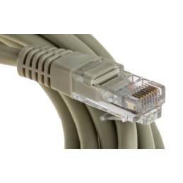 1 pcs - Decelect Cat5e Male RJ45 to Male RJ45 Ethernet Cable, U/UTP, Grey PVC Sheath, 3m