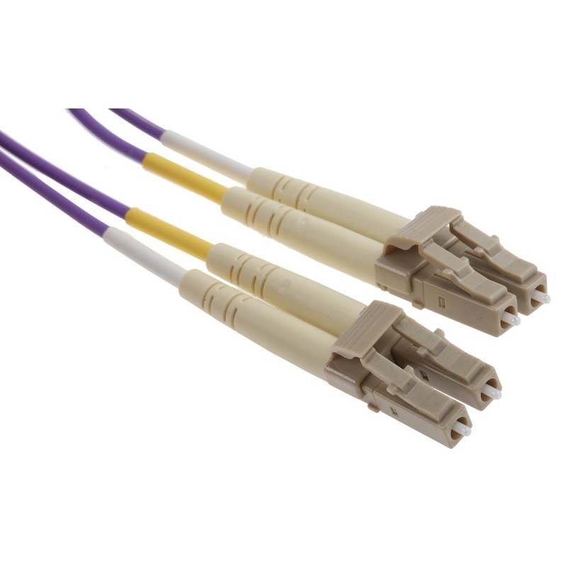 1 pcs - RS PRO LC to LC Duplex Multi Mode OM3 Fibre Optic Cable, 50/125μm, Purple, 5m