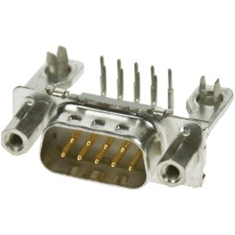 1 pcs - TE Connectivity Amplimite HD-20 9 Way Right Angle Through Hole D-sub Connector Plug, 2.74mm Pitch, with 4-40 UNC Female