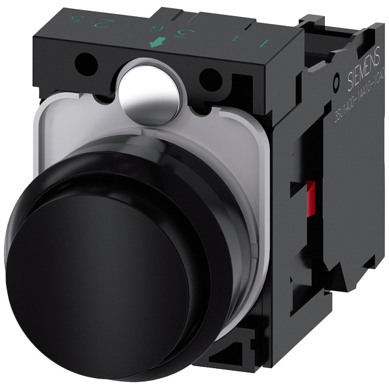 1 pcs - Siemens SIRIUS ACT Series Push Button Complete Unit, 22mm Cutout, SPST, IP66, IP67, IP69(IP69K)