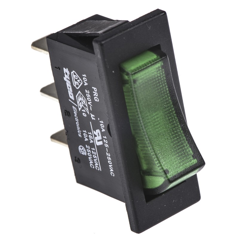 1 pcs - TE Connectivity Illuminated SPST, On-Off Rocker Switch Panel Mount