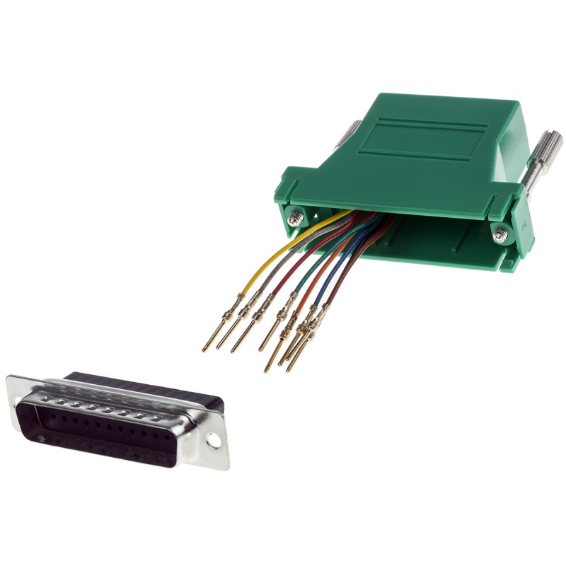 1 pcs - RS PRO D Sub Adapter Male 25 Way D-Sub to Female RJ45