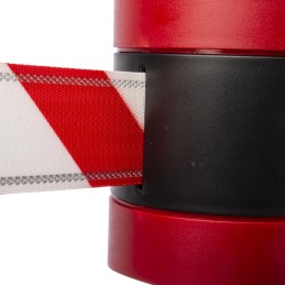 1 pcs - Tensator Red & White Retractable Barrier, 8m, Red, White Tape