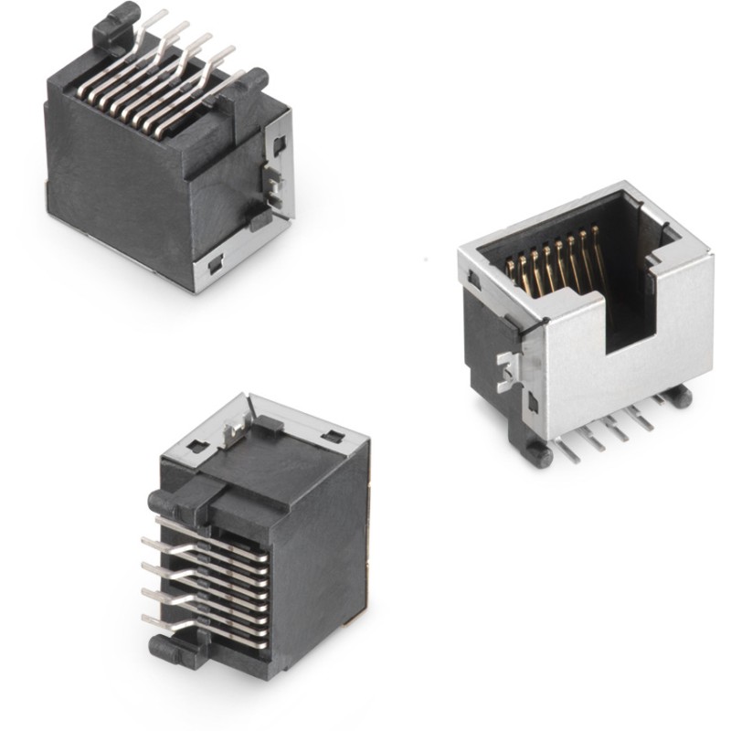 5 pcs - Wurth Elektronik WR-MJ Series Female RJ45 Connector, Through Hole, Nickel Plated Brass Shield