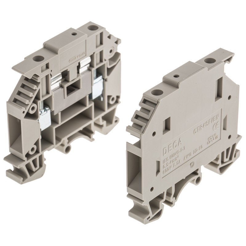 10 pcs - RS PRO Beige Disconnect Terminal Block, 4mm², Screw Termination