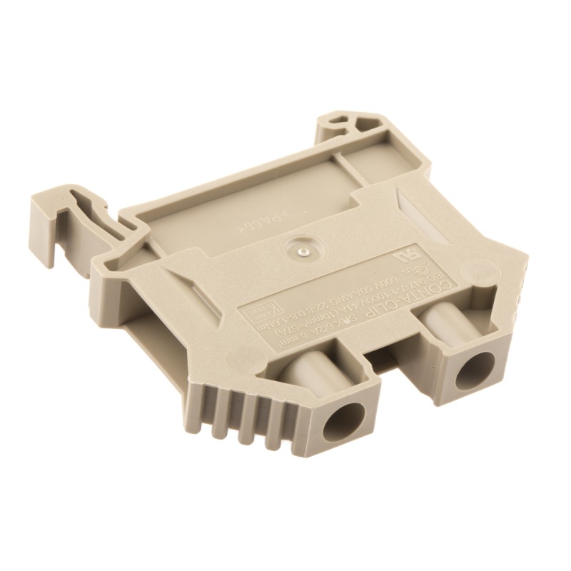 10 pcs - RS PRO Beige DIN Rail Terminal Block, 6mm², Double-Level, Screw Termination