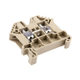 10 pcs - RS PRO Beige DIN Rail Terminal Block, 6mm², Double-Level, Screw Termination