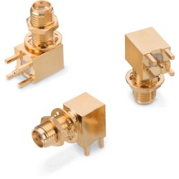 1 pcs - Wurth Elektronik WR-SMA Series, jack PCB Mount SMA Connector, Solder Termination, Right Angle Body