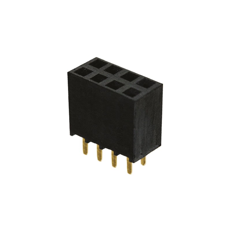 1 pcs - Samtec SSW Series Straight Through Hole Mount PCB Socket, 8-Contact, 2-Row, 2.54mm Pitch, Solder Termination