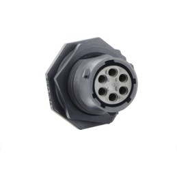 1 pcs - Souriau Circular Connector, 6 Contacts, Cable Mount, Socket