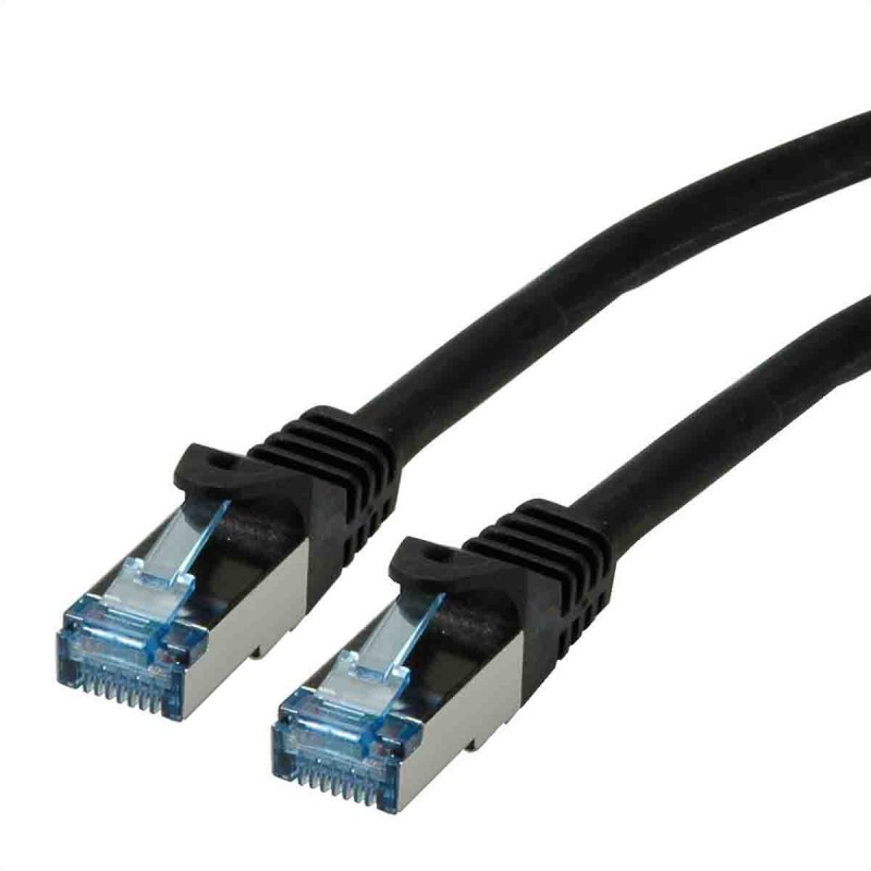 1 pcs - Roline Cat6a Male RJ45 to Male RJ45 Ethernet Cable, S/FTP, Black LSZH Sheath, 2m, Low Smoke Zero Halogen (LSZH)