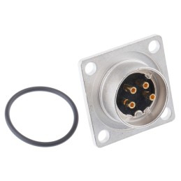 1 pcs - Lumberg 4 Pole Din Plug, 5A, 250 V ac IP68, Male, Panel Mount