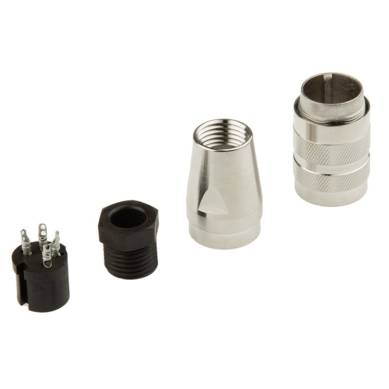 1 pcs - Amphenol Industrial, C 091 D 4 Pole M16 Din Socket, 5A, 300 V ac/dc IP67, Screw On, Female, Cable Mount