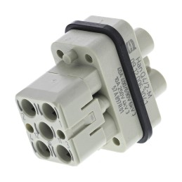 1 pcs - HARTING Heavy Duty Power Connector Insert, 40A, Male, Han Q Series, 7 Contacts