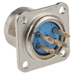1 pcs - Jaeger 6 Way Panel Mount MIL Spec Circular Connector Receptacle, Socket Contacts,Shell Size 1, MIL-DTL-5015