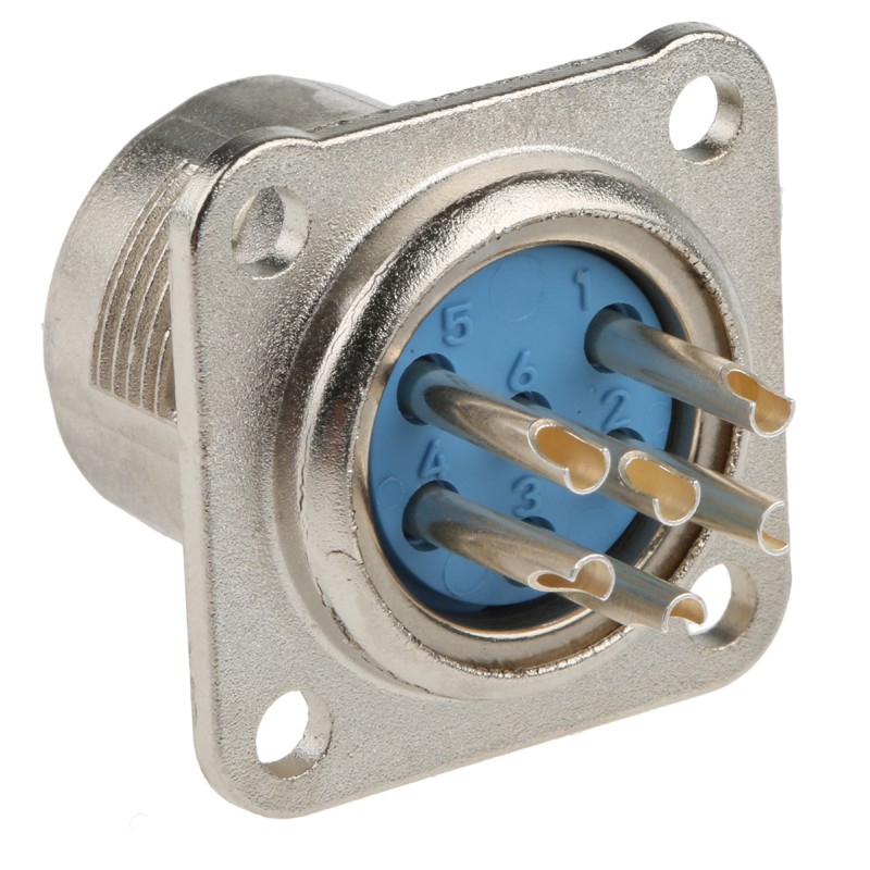 1 pcs - Jaeger 6 Way Panel Mount MIL Spec Circular Connector Receptacle, Socket Contacts,Shell Size 1, MIL-DTL-5015