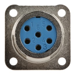 1 pcs - Jaeger 6 Way Panel Mount MIL Spec Circular Connector Receptacle, Socket Contacts,Shell Size 1, MIL-DTL-5015
