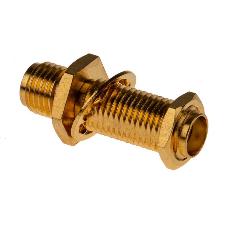 1 pcs - Amphenol RF, jack Panel Mount SMA Connector, 50Ω, Solder Termination, Straight Body