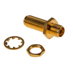 1 pcs - Amphenol RF, jack Panel Mount SMA Connector, 50Ω, Solder Termination, Straight Body