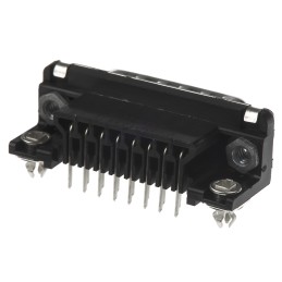 1 pcs - TE Connectivity Amplimite HD-20 15 Way Right Angle Through Hole D-sub Connector Plug, 2.74mm Pitch, with 4-40 UNC