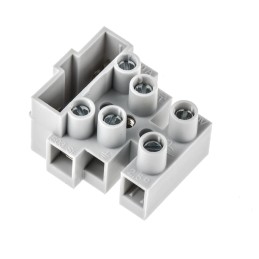 10 pcs - RS PRO Fuse Terminal Block, 3-Way, 10A, Screw Down Termination