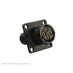 1 pcs - Souriau Circular Connector, 4 Contacts, Flange Mount, Plug, Female, IP68, IP69K, UTS Series