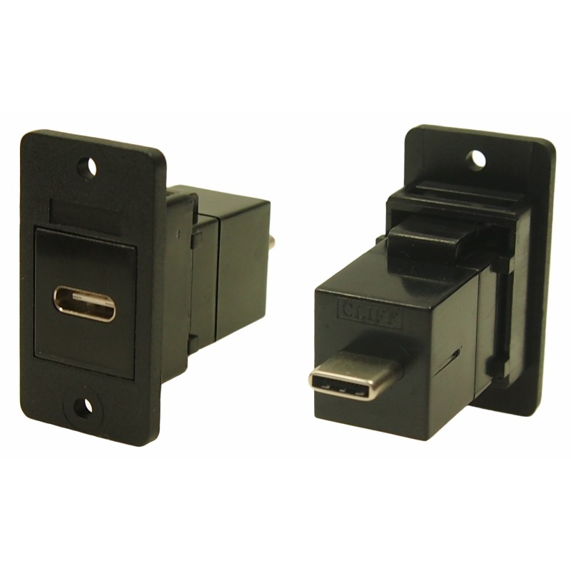 1 pcs - RS PRO Straight, Panel Mount, Female to Male Type USB-C USB Connector